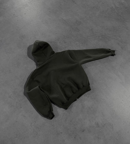 MILITARY GREEN ZIP HOODIE