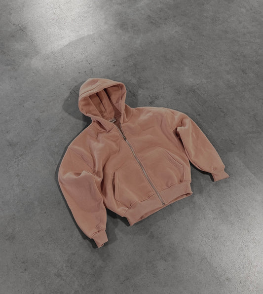 DUSTY PINK ZIP HOODIE