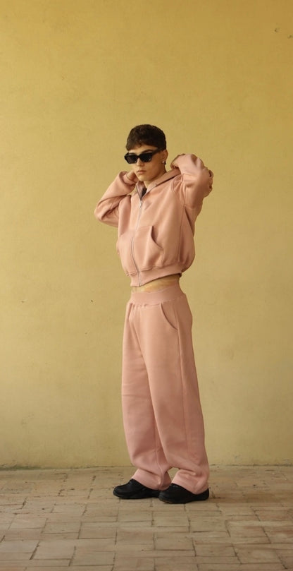 DUSTY PINK ZIP HOODIE