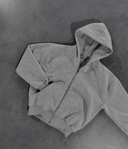 GREY ZIP HOODIE