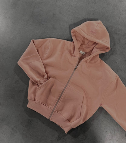 DUSTY PINK ZIP HOODIE