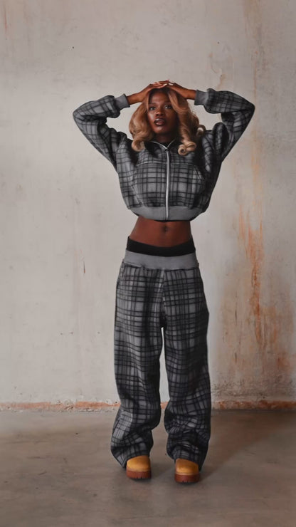 STONE GREY TARTAN PANT